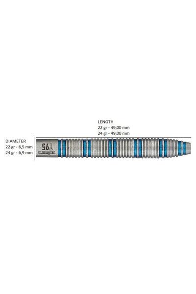 UNICORN T95 Core XL Blue Type 1 % 95 Tungsten Çelik Uçlu Dart Oku 20 GR