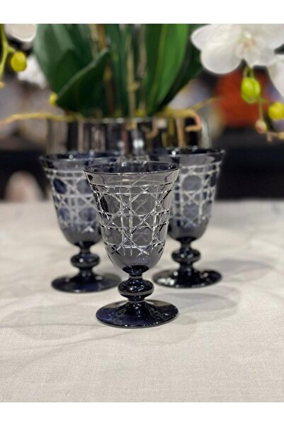 Lemm Home Ekose Siyah 6 Lı Kadeh Seti