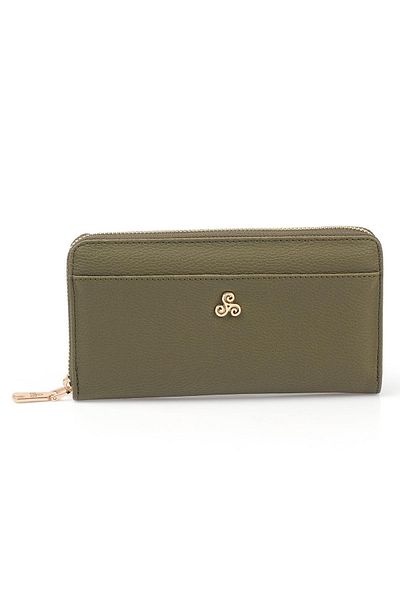 Ysmn Multi-Compartment Women's Wallet & Card Holder with Plenty of Eyelets and Zipper Khaki Yc100004srl