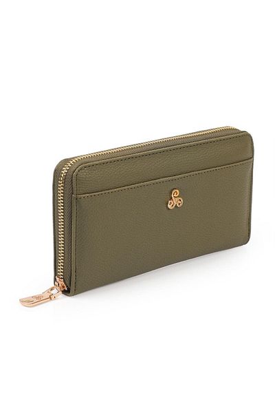 Ysmn Multi-Compartment Women's Wallet & Card Holder with Plenty of Eyelets and Zipper Khaki Yc100004srl