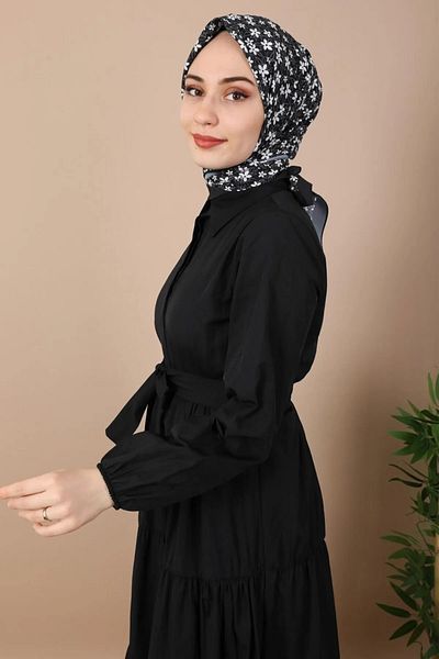 CNG MODA Standard Buttoned Dress Black