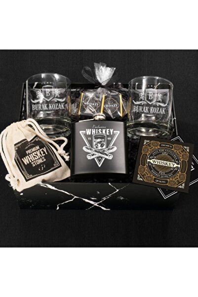 hediyemen Erkeğe Hediye Viski Kadehleri Ve Içki Matarası Hediye Kutusu