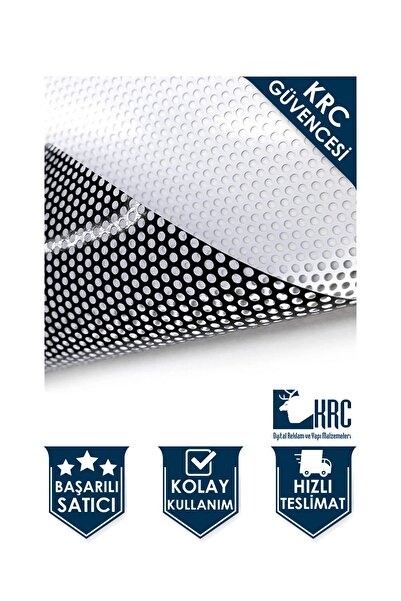 KRCDİJİTAL Yapışkanlı Delikli Folyo One Way Vision Delikli Cam Filmi 152x50cm