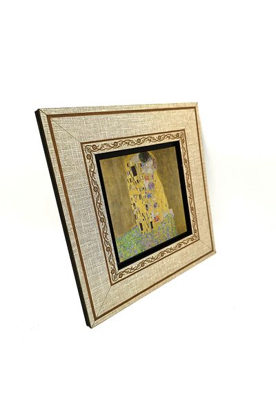 BAKSEPETE Gustav Klimt 1907 Printed Mdf Table - 20Cmx20 cm Krg-169