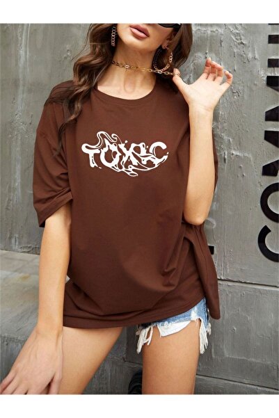 ORLONTEX Μπλουζάκι Unisex Brown Toxic Printed Oversize