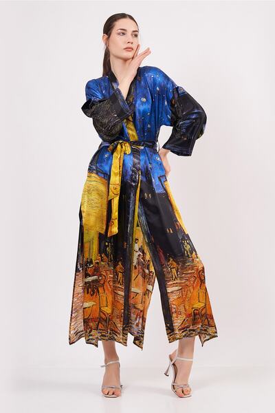 Nomads Felt İpek Kimono | Van Gogh Cafe Terrace At Night |