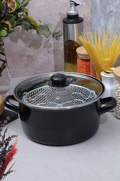 AROW Thor Enamel Frying Pan 22cm Black