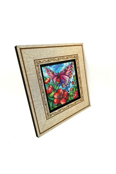 Sadrazam Τραπέζι MDF με στάμπα πεταλούδας 20cmx20cm - Krg-153
