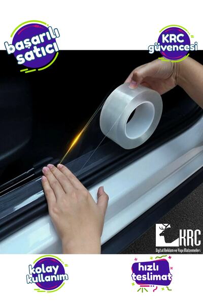 Genel Markalar (10cmx10mt) Araç Kapı Eşik Kaput Çizik Önleyici Şeffaf Koruma Folyosu - Tamir Bandı