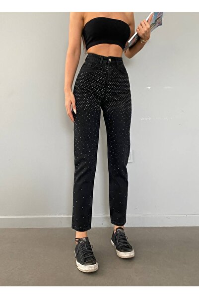 PONZAPLUS Taşlı Mom Jean