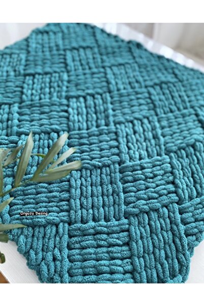 ÖRGÜCÜ DESİGN Puffy El Örgüsü Yumoş Bebek Battaniyesi