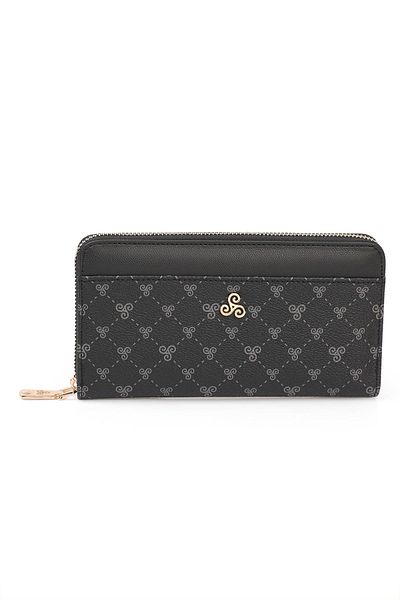 Ysmn Multi-Compartment Women's Wallet with Plenty of Eyelets and Zipper & Card Holder with Logo Yc100004slg