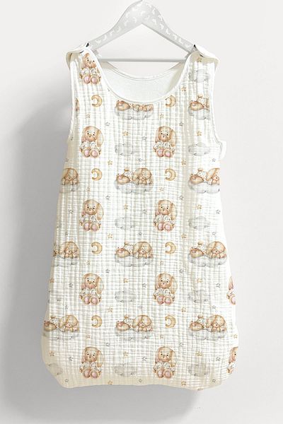 Tuğba Kuğu 4 Layers Muslin Baby Sleeping Bag (0-18 MONTHS) - Sleepy Bunny's Dream