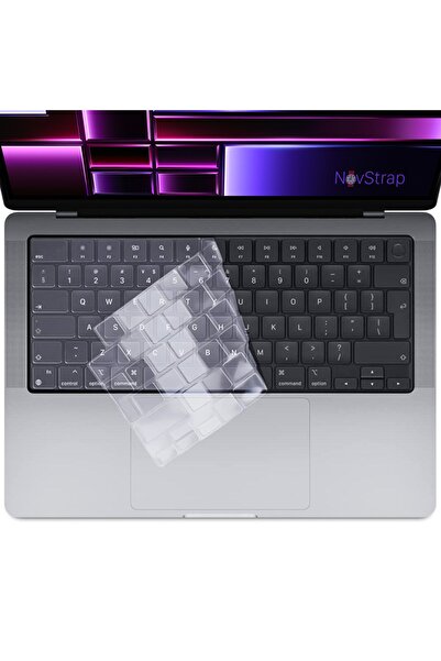 NovStrap حافظة لامعة متوافقة مع جهاز Apple Macbook Pro 2023 M2 14.2 Inc A2779 + غطاء لوحة مفاتيح شفاف + فيلم
