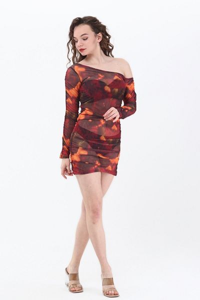 Bolder Rochie de plajă din tul adunat Burgundy Alexandra
