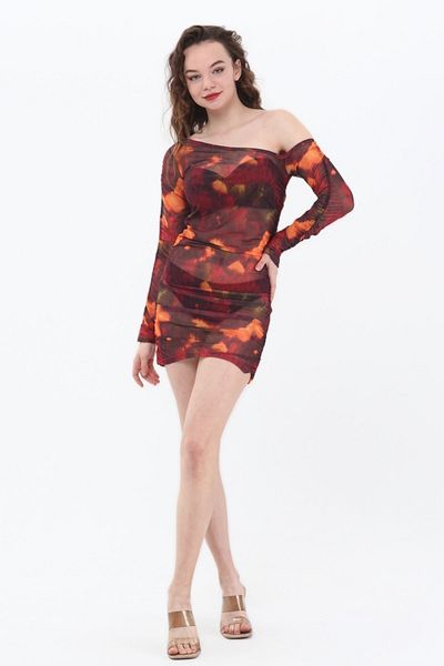 Bolder Rochie de plajă din tul adunat Burgundy Alexandra