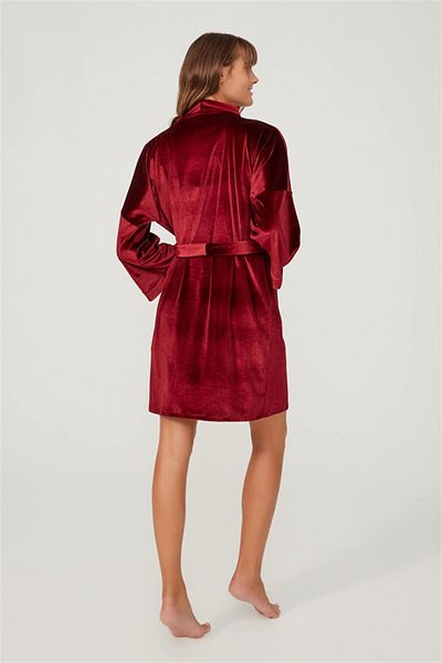 Cottonhill Cherry Velvet Women's Dressing Gown