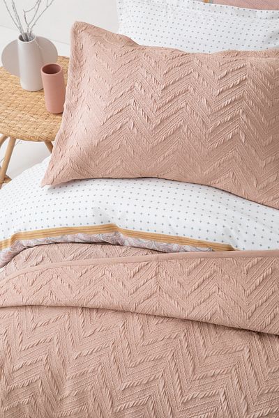 Yataş Curly Double Bedspread Set - Dusty Rose