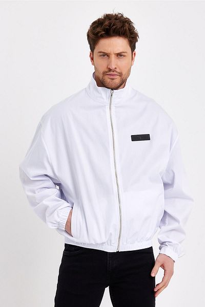 JAHR MARC Λευκό ανδρικό μπουφάν Stand Collar