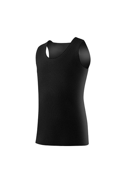 YILDIZ 6-Piece Cotton Rib Boy Black Undershirt Q18