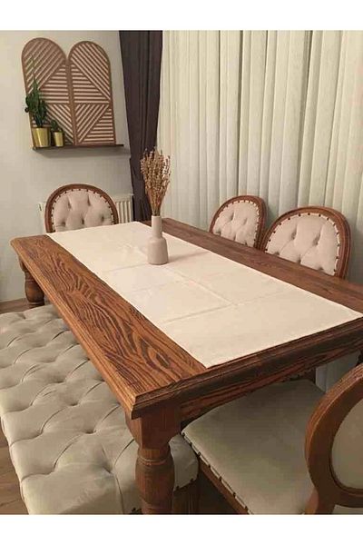 Viemso Plain Natural Linen Authentic Runner 40x200