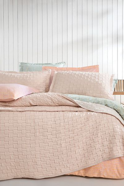 Yataş Velma Double Bedspread Set - Blush/Ecru