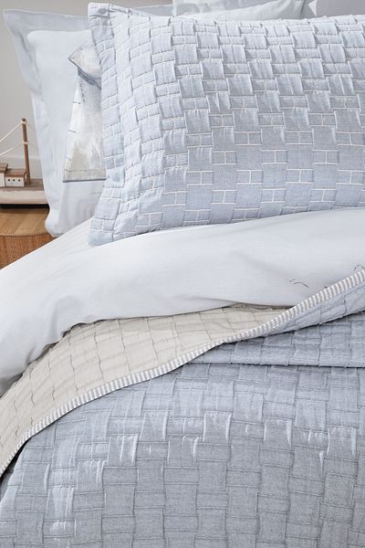Yataş Velma Double Bedspread Set - Indigo/Beige