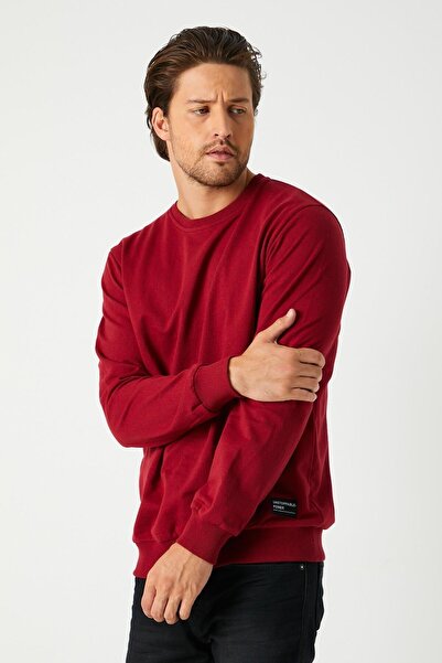 mmetalic Ανδρικό φούτερ Claret Red Basic Crew Neck