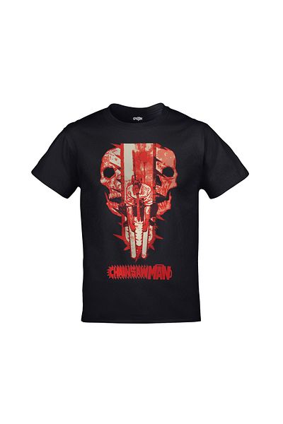 Orijin Tekstil Unisex černé tričko s anime potiskem Chainsaw Man