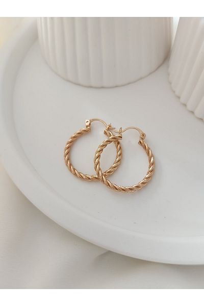 HERCY Xuping Twist Hoop Earring Rose-gold Plated