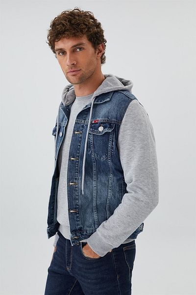 Lee Cooper سترة جان بغطاء للرأس للرجال من بابلو