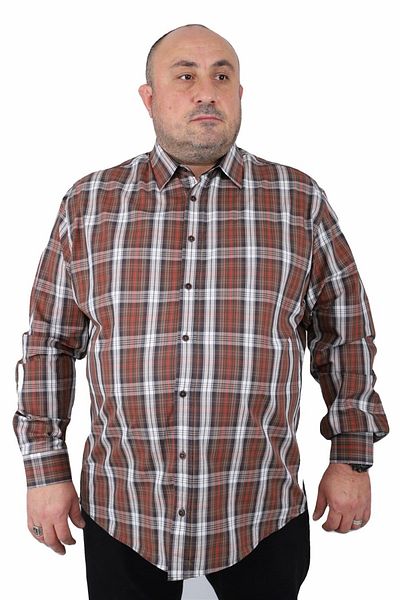MocGrande Мъжка риза Plus Size Line Square 23367, тъмносиня