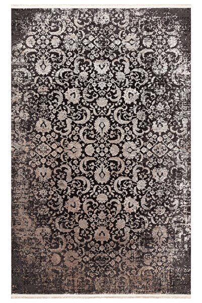 Eko Halı Cordoba Db02 Antrasıt Vızon Parlak Yüksek Alçak Dokulu Modern Makine...