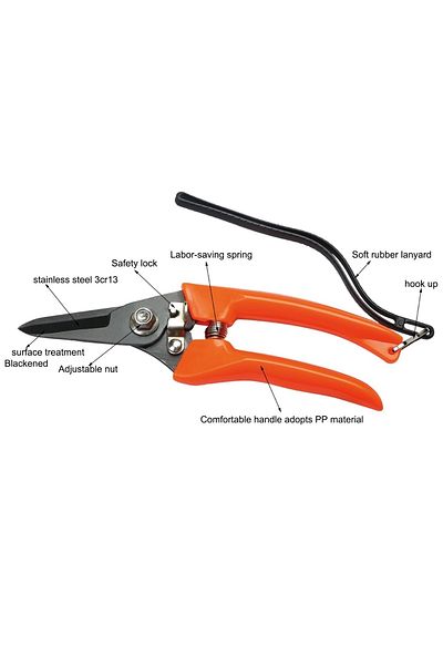 Depolife Garden Pruning Shears Shrub Fruit Flower Keme Spring Steel Shears 150mm