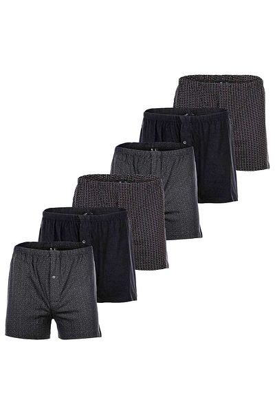 adidas YOURBASICS Herren-Jersey-Boxershorts, 6er-Pack – Baumwolle, Eingriff mit Knopf, Muster, Multipack