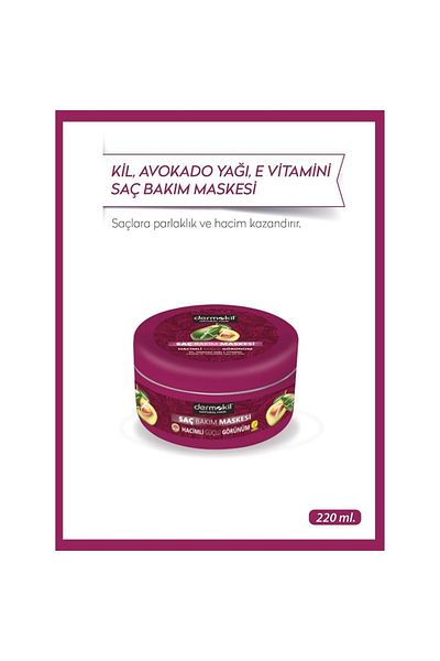 Dermokil 220 ml Natural Avocado and Vitamin E Hair Mask - Vegan