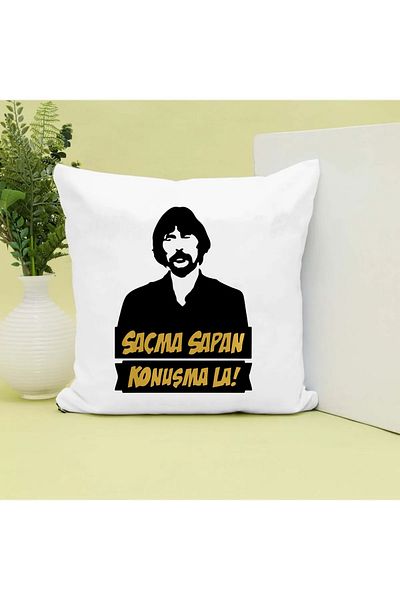 GünayStore Nonsense Talk La! Written by Behzat Ç. Printed Gift Pillow