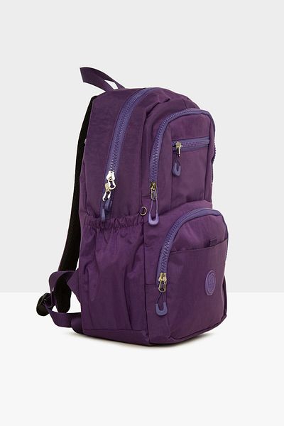 Bagmori Purple Women's Sitting Multi-Pocket Logo Parachute Backpack M000007913