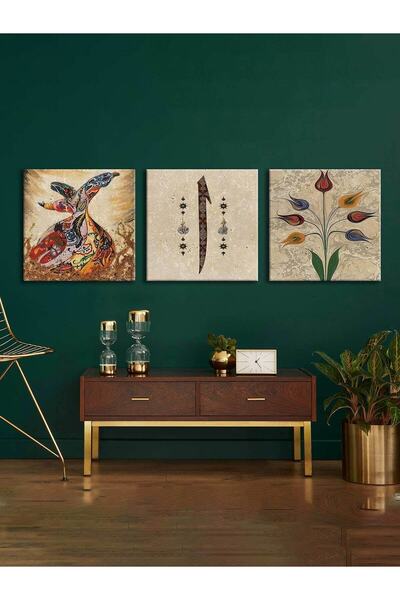 Voovart Kanvas Duvar Tablosu 3'lü Canvas Tablo Seti - Voov4148
