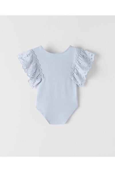 Pink Hippo Kids Body cu snap-on pentru fetiță cu mâneci din dantelă