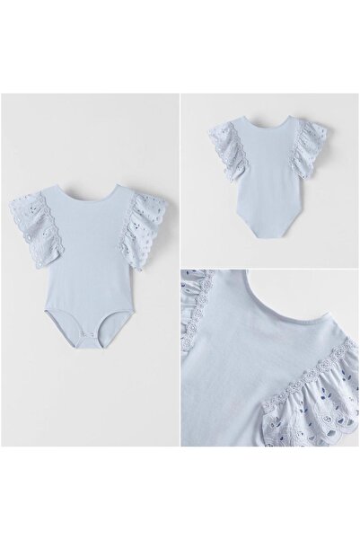 Pink Hippo Kids Body cu snap-on pentru fetiță cu mâneci din dantelă