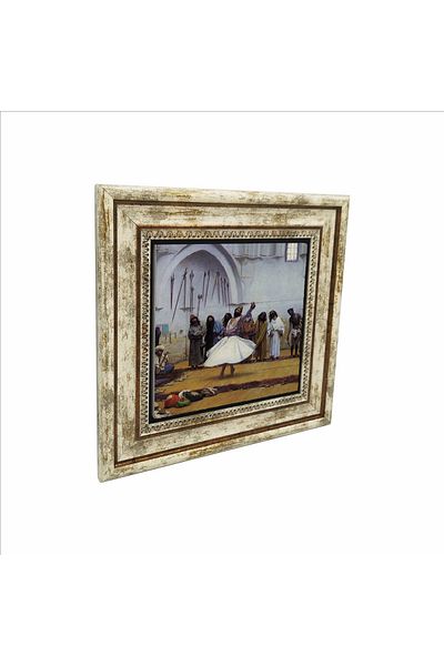 Sadrazam Semah Eden Dervishes Jean-léon Gérôme, 1895 Pictură din piatră naturală imprimată 25cmx25cm Krt-137