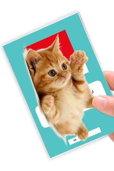 Cekuonline حافظة جواز سفر للحيوانات الأليفة شفافة منقوشة من تابي هريرة