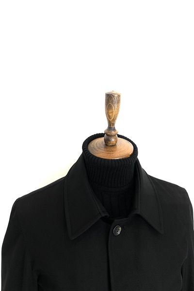 ŞAN GİYİM 3140 Men's Black Vest and Belted Waterproof Polyester Overcoat