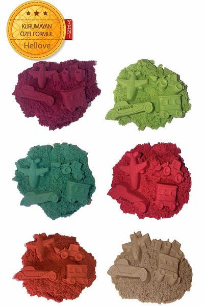Hellove 3 Color Kinetic Sand - 1 kg (350Gr*3 Pieces) Kinetic Play Dough