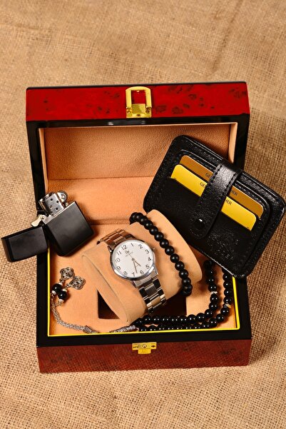 pierrose Gümüş Renk Metal Erkek Kol Saati Seti