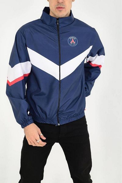 Baycombine35 Unisex Paris Printed Striped Raincoat Windbreaker Training Running