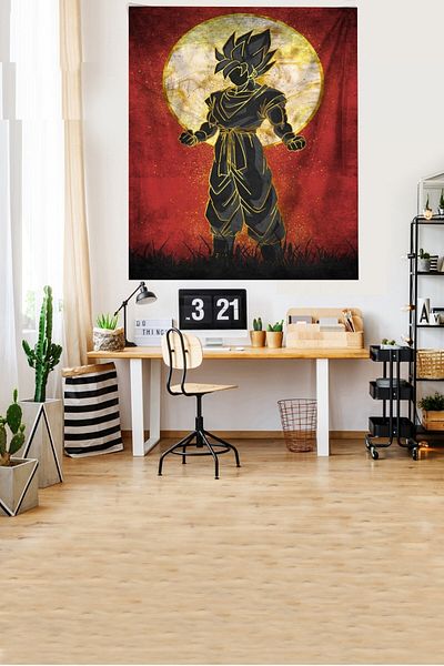 on the clouds Samurai Fighter - Tapiserie din catifea rezistentă la pete Warrior, pânză de perete și covor