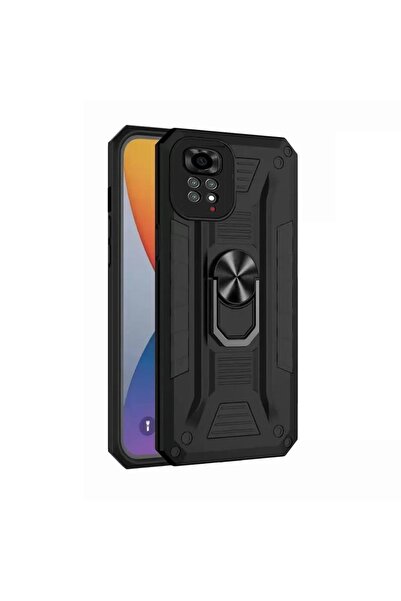 Smody Xiaomi Redmi Note 11 Pro Kılıf Yüzüklü Standlı Kamera Korumalı Tank Panzer