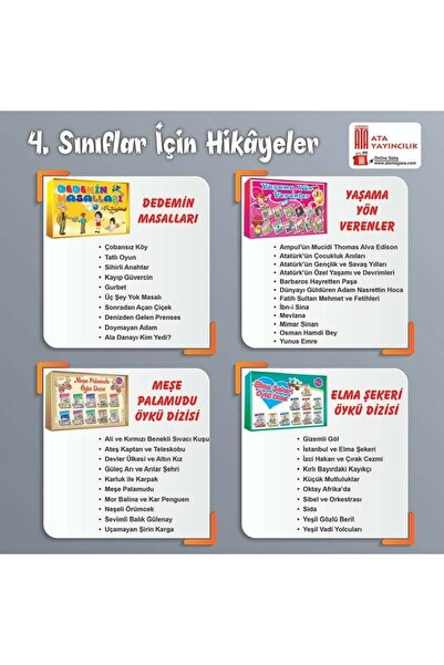 Ata Yayıncılık قصص أتا للصفوف الرابعة (40 كتابًا)